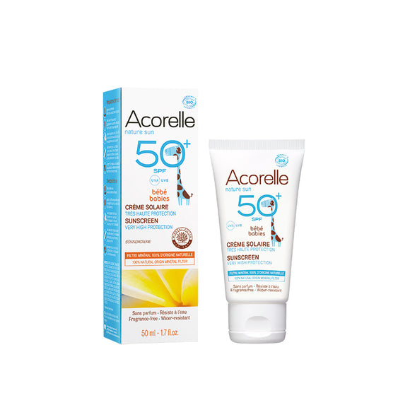 Acorelle Crema Solar Bebé SPF 50 sésamo y bisabolol bio 50 ml