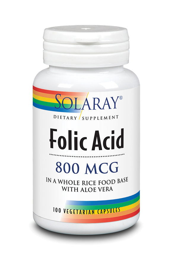 Solaray Acido Folico 800 mcg 100 capsulas veganas