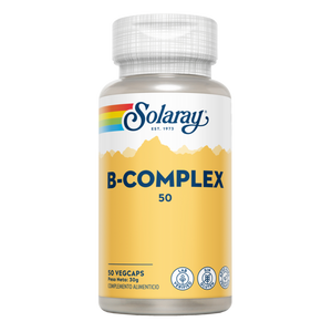 Solaray Vitamina B Complex 50 50 capsulas veganas sin gluten apto para veganos