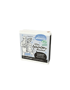 Secrets de Provence Jabón Pastilla Carbón activo & perfume cedrat, facial corporal bio 100 gr