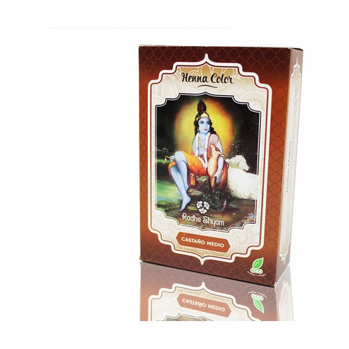 Radhe Shyam  Henna  en polvo  Castaño medio  100 gr