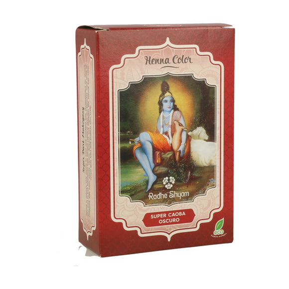 Radhe Shyam  Henna  en polvo Super Caoba Oscuro 100 gr