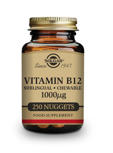 Solgar Vitamina B12 1000 mcg (Cianocobalamina) - 250 Comprimidos sublinguales - masticables