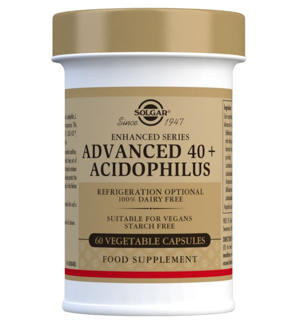 Solgar 40 Plus Acidofilus Avanzado no lácteo 120 cápsulas vegetales