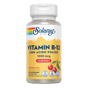 Solaray Vitamina B12 , Acido Fólico 100 mcg 90 comprimidos sublinguales